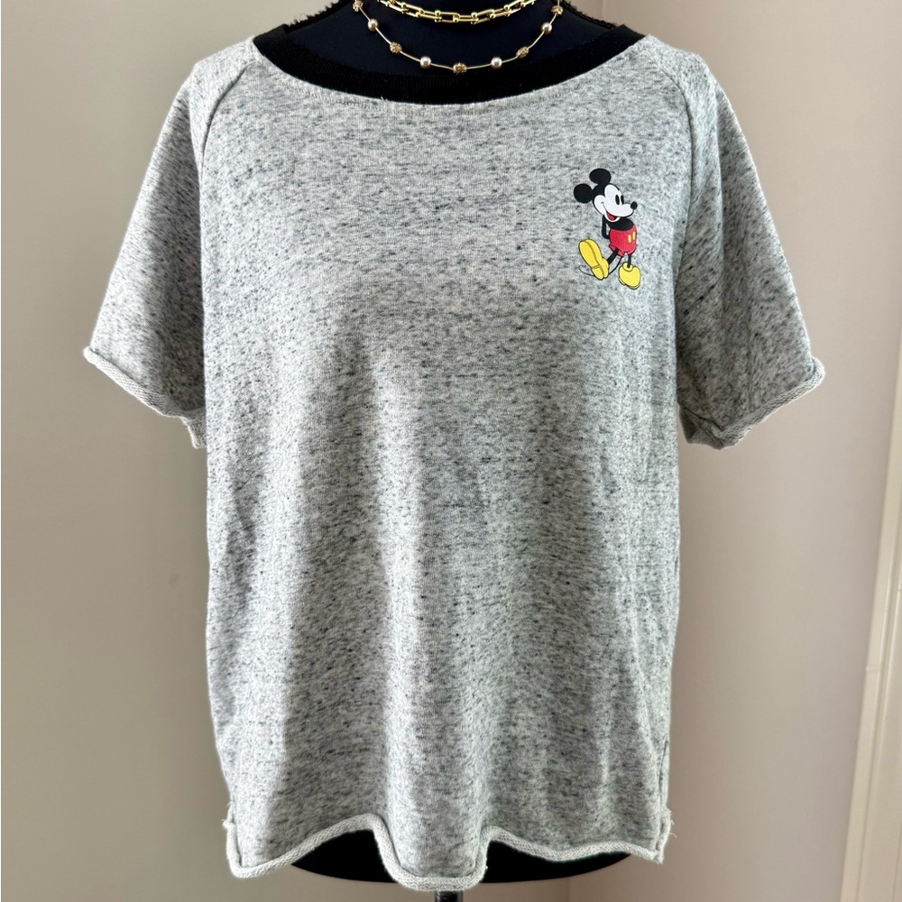 Disney Grey Sweatshirt with Black Neck Trim